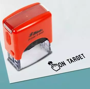 Printtoo On Target Self Inking Rubber Stamp Pre, Inked Office Stamp, Канцелярские товары для домашнего офиса, 38 x 14 мм, 38 x 14 mm чёрный