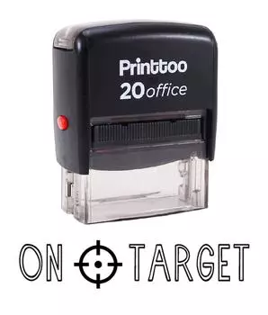 Printtoo ON TARGET Self Inking Rubber Stamp Office Stationary Custom 14 mm x 38 mm (Approx) чёрный
