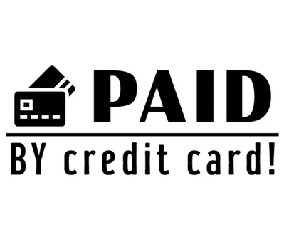 Printtoo, оплаченный кредитной картой, самокрасящийся резиновый штамп, предварительно окрашенный офисный штамп, канцелярские принадлежности для домашнего офиса, 47 x 20 мм чёрный