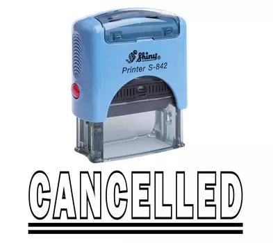 Printtoo ОТМЕНА Самопечатание резиновой печатью Канцелярские товары на заказ Блестящие Impression Area 14 mm x 38 mm чёрный