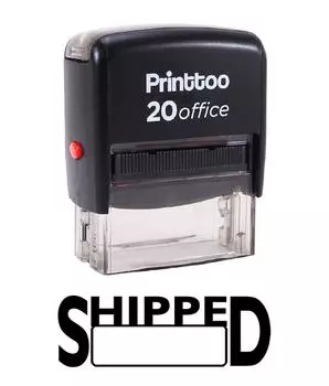 Printtoo ОТПРАВЛЯЕТСЯ Самостоятельная печать резиновой печатью Канцелярские товары для офиса на заказ 14 mm x 38 mm (Approx) чёрный