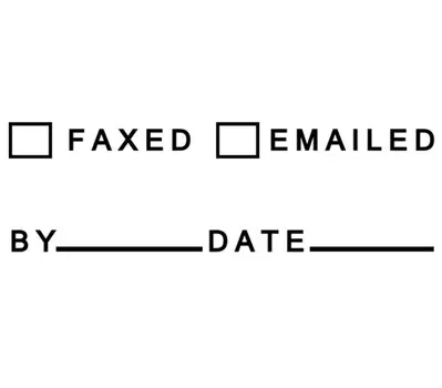 Printtoo, отправленный по факсу, отправленный по электронной почте, самообрабатывающийся резиновый штамп с предварительно нанесенным чернилами офисным штампом - канцелярские товары для домашнего офиса, 47 x 20 мм чёрный