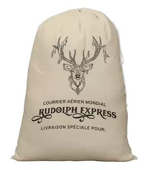 Printtoo Pack of 2 Drawstring Special Delivery Extra Large Size Christmas Sack Re-Usable Xmas Present Storage 27x20 Inch 27 x 20 Inches бежевый