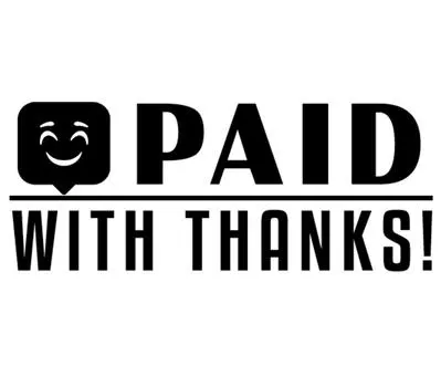 Printtoo Paid With Thank Самокрасящаяся резиновая печать Предварительно окрашенная офисная печать - канцелярские товары для домашнего офиса, 47 x 20 мм чёрный