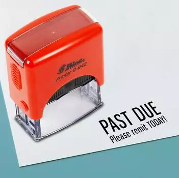 Printtoo Past Due Please Remit Self Inking Rubber Stamp Pre, Inked Office Stamp, Канцелярские товары для домашнего офиса, 38 x 14 мм, 38 x 14 mm чёрный