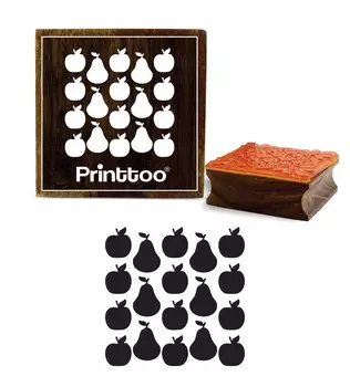 Printtoo & Pear Vector Pattern Square Wooden Rubber Stamp Craft Stamps Block-2 x 2 2 x 2 Inches коричневый