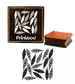 Printtoo перо шаблон квадратный деревянный резиновый штамп ремесло блок дневник карты-2 x 2 2 x 2 Inches коричневый