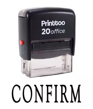 Printtoo ПОДТВЕРДИТЬ Самостоятельную печать резиновой печатью Офисные канцелярские товары на заказ 14 mm x 38 mm (Approx) чёрный