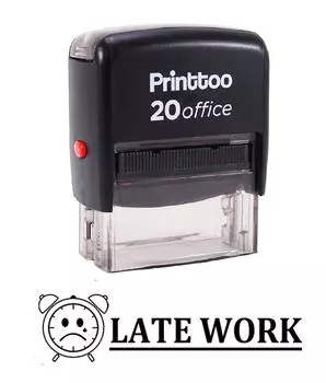 Printtoo ПОСЛЕДНЯЯ РАБОТА Самостоятельно красящая резиновая печать Офисная стационарная на заказ 14 mm x 38 mm (Approx) чёрный