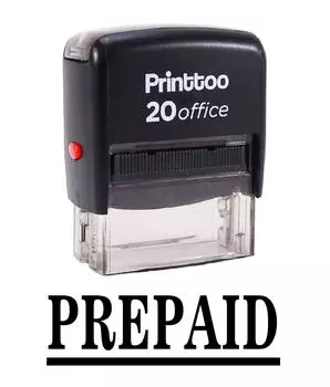 Printtoo PREPAID Self Inking Rubber Stamp Office Канцелярские товары на заказ 14 mm x 38 mm (Approx) чёрный