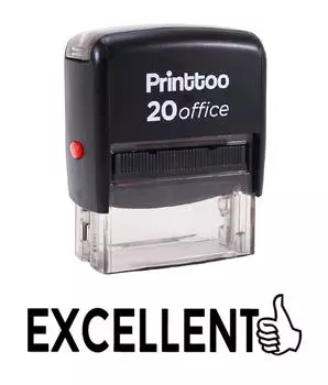 Printtoo ПРЕВОСХОДНАЯ Самостоятельная чернильная резиновая печать Офисная стационарная на заказ 14 mm x 38 mm (Approx) чёрный