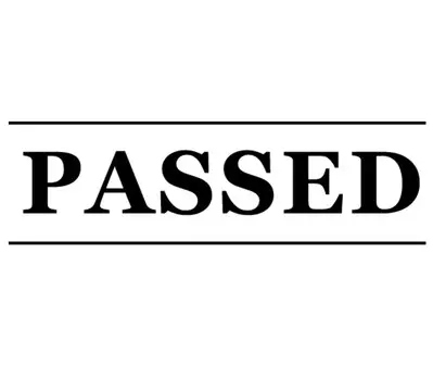 Printtoo Пройдено Самокрасящийся резиновый штамп Предварительно окрашенный офисный штамп - канцелярские товары для домашнего офиса, 47 x 20 мм чёрный