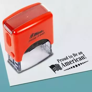 Printtoo Proud To Be An American Self Inking Rubber Stamp Pre, Inked Office Stamp, Канцелярские товары для домашнего офиса, 38 x 14 мм, 38 x 14 mm чёрный