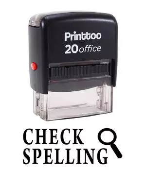 Printtoo ПРОВЕРКА ПРАВОПИСАНИЯ Самостоятельная печать резиновых штампов Офисные канцелярские товары на заказ 14 mm x 38 mm (Approx) чёрный