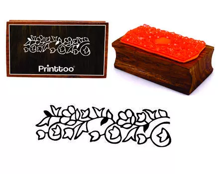 Printtoo Прямоугольные Цветочные Лозы Границы Дизайна Деревянный Штамп 2.5 x 0.634 Inches коричневый