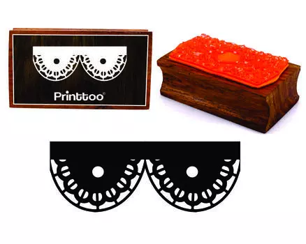 Printtoo Прямоугольные Деревянные Штамп Силуэты Богато Кружева Границы Блока 2.5 x 0.634 Inches коричневый