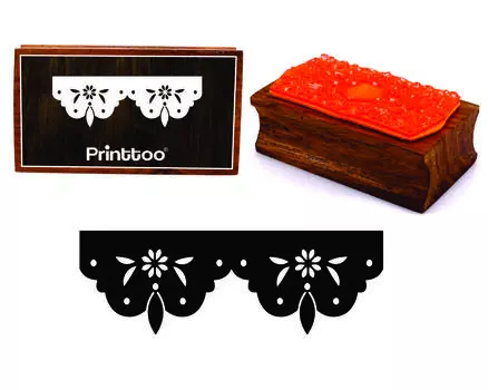 Printtoo Прямоугольные Деревянные Силуэты Штампов Богато Кружева Граница 2.5 x 0.634 Inches коричневый