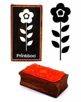 Printtoo прямоугольный цветочный дизайн границы деревянный резиновый блок штампа 2.5 x 0.634 Inches коричневый