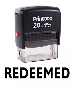 Printtoo REDEEMED Self Inking Rubber Stamp Office Stationary Custom 14 mm x 38 mm (Approx) чёрный