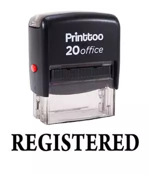 Printtoo REGISTERED Self Inking Rubber Stamp Office Stationary Custom 14 mm x 38 mm (Approx) чёрный