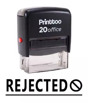 Printtoo REJECTED Self Inking Rubber Stamp Office Stationary Custom 14 mm x 38 mm (Approx) чёрный