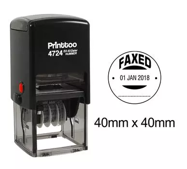 Printtoo Round Office Канцелярские товары Dater Stamp с факсимильным текстом Date Self Inking Rubber 40 mm x 40 mm.(Approx) чёрный