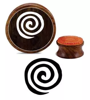 Printtoo Round Spiral Pattern Craft Textile Print Деревянный резиновый штамп Block-2 2 Inch Diameter коричневый