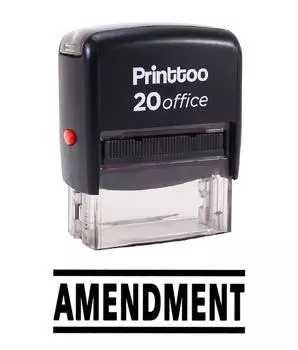 Printtoo Rubber Stamp AMENDMENT Self Inking Office Stationary Custom 14 mm x 38 mm (Approx) чёрный