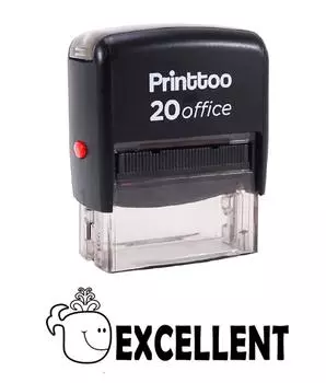 Printtoo Rubber Stamp Office Канцелярские принадлежности ОТЛИЧНАЯ собственная личность Inking Custom 14 mm x 38 mm (Approx) красный