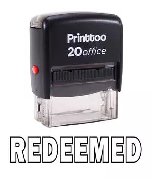 Printtoo Rubber Stamp Office Стационарная пользовательская марка REDEEMED Self 14 mm x 38 mm (Approx) чёрный