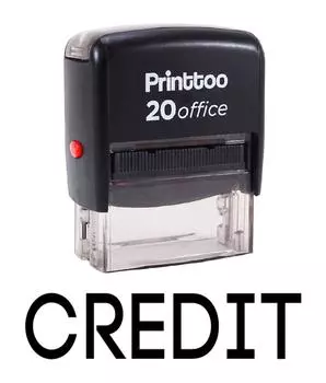 Printtoo Rubber Stamp Office Стационарные самокрасящие КРЕДИТ Custom 14 mm x 38 mm (Approx) чёрный