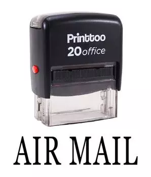 Printtoo Rubber Stamp Office Стационарный AIR MAIL Self Inking Custom 14 mm x 38 mm (Approx) чёрный