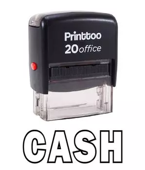 Printtoo Rubber Stamp Office Stationary CASH Self Inking Custom Stamp-Black 14 mm x 38 mm (Approx) красный