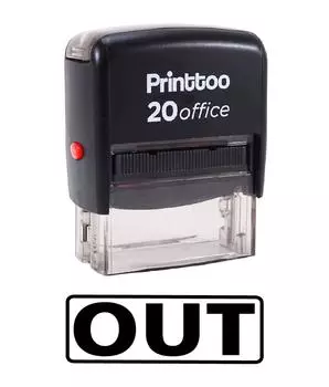 Printtoo Rubber Stamp Office Stationary OUT Self Inking Custom Stamp-Black 14 mm x 38 mm (Approx) чёрный