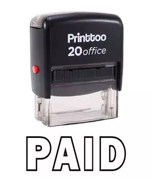 Printtoo Rubber Stamp Office Stationary PAID Self Inking Custom Stamp-Black 14 mm x 38 mm (Approx) чёрный