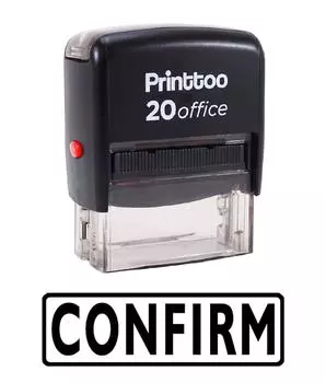 Printtoo Rubber Stamp Office Stationary ПОДТВЕРДИТЬ Самостоятельную печать на заказ 14 mm x 38 mm (Approx) чёрный
