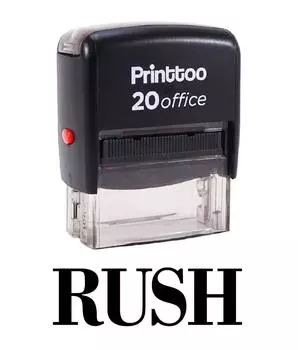 Printtoo RUSH Self Inking Rubber Stamp Office Стационарный пользовательский штамп-черный 14 mm x 38 mm (Approx) красный