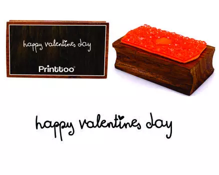 Printtoo С Днем Святого Валентина Прямоугольный деревянный резиновый блок штампов 2.5 x 0.634 Inches коричневый