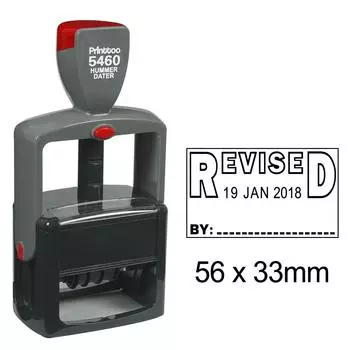 Printtoo с исправленным текстом Сверхмощный штамп датытер Самостоятельная печать даты документа Резина 56 mm x 33 mm.(Approx) чёрный