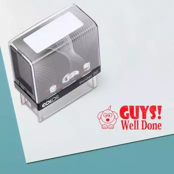 Printtoo Самоклеящаяся резиновая печать - Предварительно окрашенная офисная печать - Стационарная печать - Мини-штамп COLOP P20 - Печать учителя - 14 mm x 38 m синий