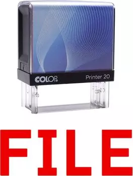 Printtoo Самоклеящаяся резиновая печать - Предварительно прокрашенная офисная печать - Стационарная печать - Мини-печать COLOP P20 - Деловая печать - Заправляемая 14 mm x 38 m красный