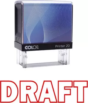 Printtoo Самоклеящаяся резиновая печать - Предварительно прокрашенная офисная печать - Стационарная печать - Мини-печать COLOP P20 - Деловая печать - Заправляемая 14 mm x 38 m красный