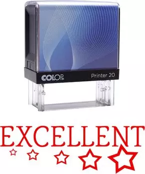 Printtoo Самоклеящаяся резиновая печать - Предварительно прокрашенная офисная печать - Стационарная печать - Мини-печать COLOP P20 - Деловая печать - Заправляемая 14 mm x 38 m красный