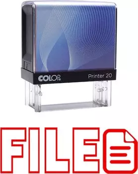 Printtoo Самоклеящаяся резиновая печать - Предварительно прокрашенная офисная печать - Стационарная печать - Мини-печать COLOP P20 - Деловая печать - Заправляемая 14 mm x 38 m красный