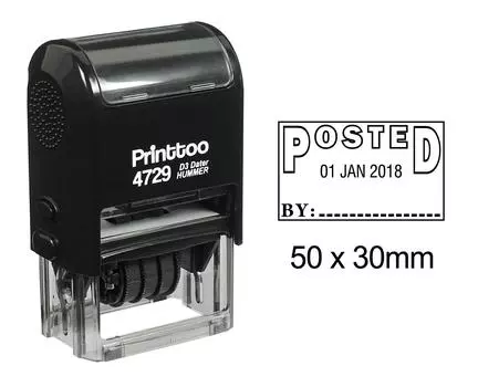 Printtoo Самообувные офисные канцелярские товары, размещенные текстом, датой и пространством для подписи, резина Dater 50 mm x 30 mm.(Approx) чёрный