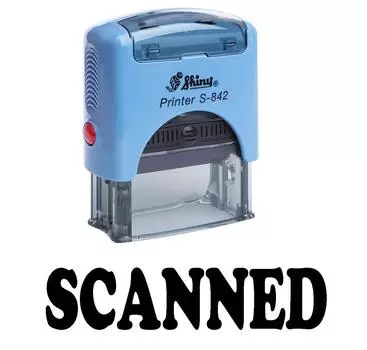 Printtoo SCANNED Self Inking Rubber Stamp Office Канцелярские товары Custom Shiny Impression Area 14 mm x 38 mm красный