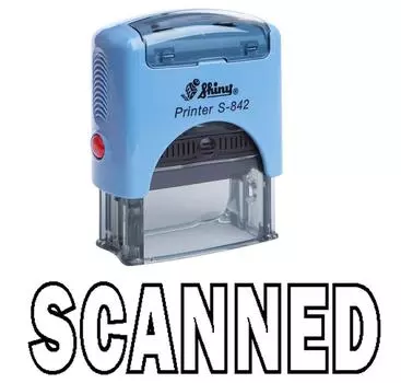 Printtoo SCANNED Self Inking Rubber Stamp Office Канцелярские товары Custom Shiny Impression Area 14 mm x 38 mm чёрный