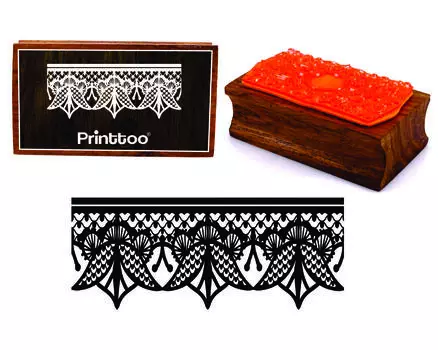 Printtoo Scrap-Booking Block Декоративная декоративная кружевная кайма Прямоугольная деревянная резина 2.5 x 0.634 Inches коричневый