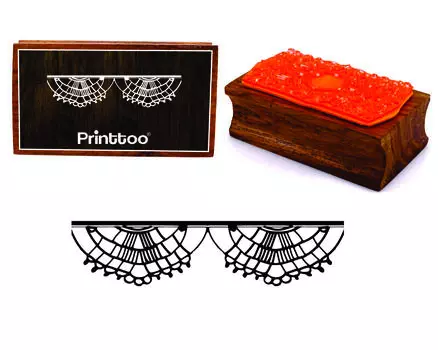 Printtoo Scrap-Booking Block Изысканная кружевная рамка Прямоугольная деревянная резина 2.5 x 0.634 Inches коричневый