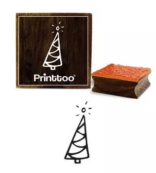 Printtoo Scrap-booking Diary Card Christmas Tree Pattern Square Wooden Rubber Stamp-2 x 2 2 x 2 Inches коричневый